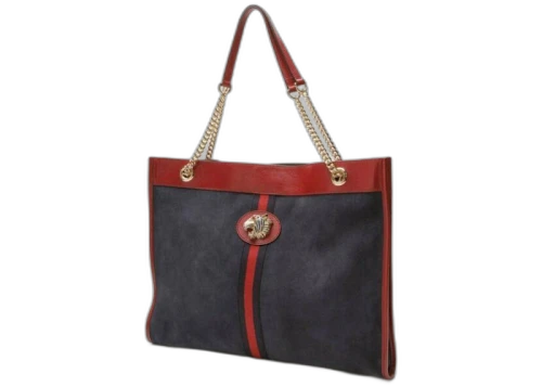 Gucci Rajah Suede Tote and Pouch Set Navy