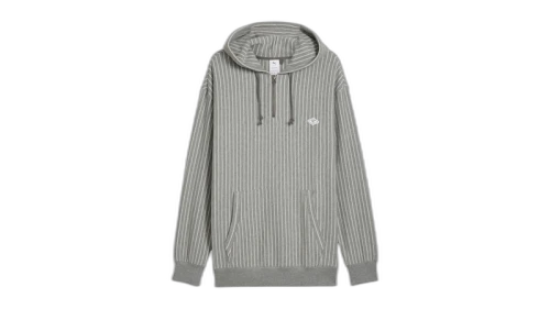 Puma Nanamica Quarter Zip Striped Hoodie Medium Gray Heather/Heather