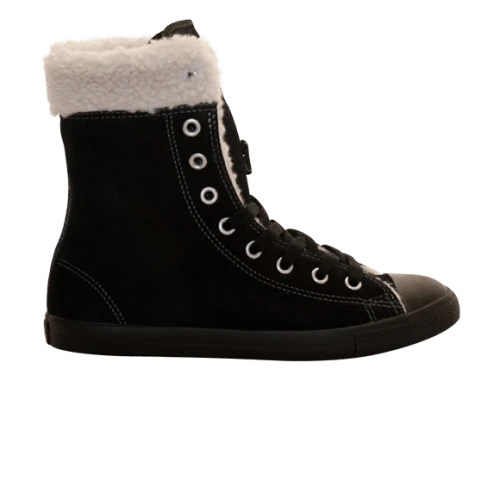 Converse Chuck Taylor Dainty Shearling Extra Hi 'Mono Black'