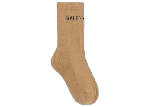 Balenciaga Logo Socks Beige