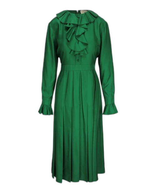 Gucci Ruffled Silk Maxi Dress Yard