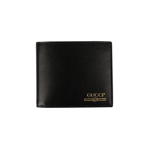 Gucci Gold Logo Smooth Leather Wallet 'Black'