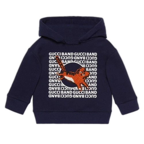 Gucci Kids Band Graphic Sweatshirt 'Dark Blue'