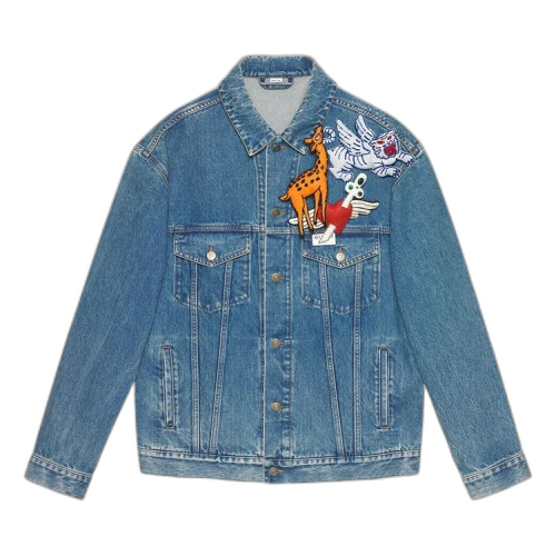 Gucci Brooch Denim Jacket 'Blue'
