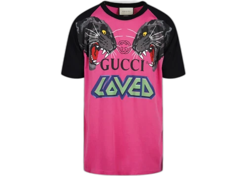 Gucci Loved Tiger Print Crewneck Bright Fuchsia/Black