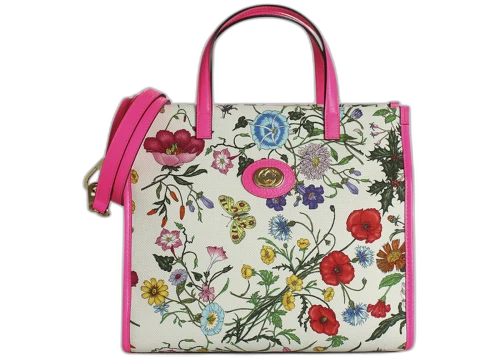 Gucci Flora Tote Medium Pink Multicolor