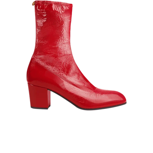 Gucci Printyl Patent Leather Zip Boot 'Hibiscus Red' (Women's)