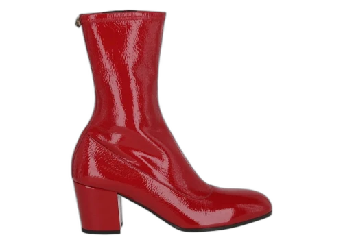 Gucci Patent Printyl Boots Hibiscus Red (Women's)