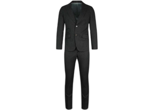 Gucci Logo Striped Suit Silver