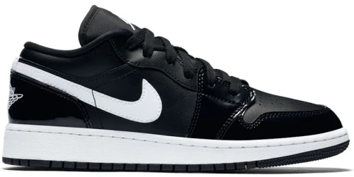 Jordan 1 Low Black Patent White (GS)