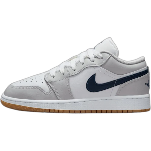 Jordan 1 Low White Neutral Grey Gum Midnight Navy (GS)