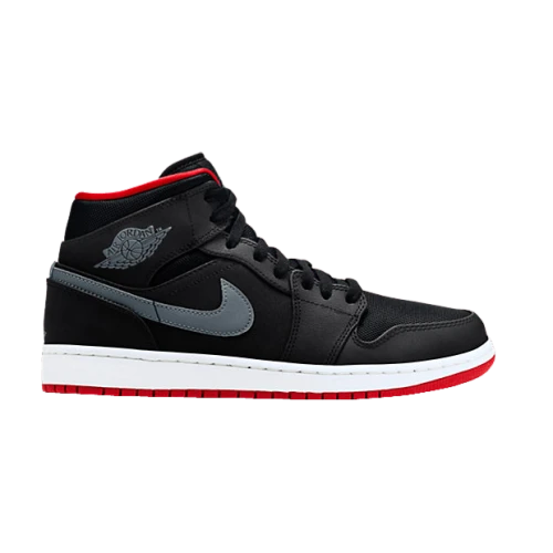 Jordan 1 Mid Black Cool Grey Gym Red