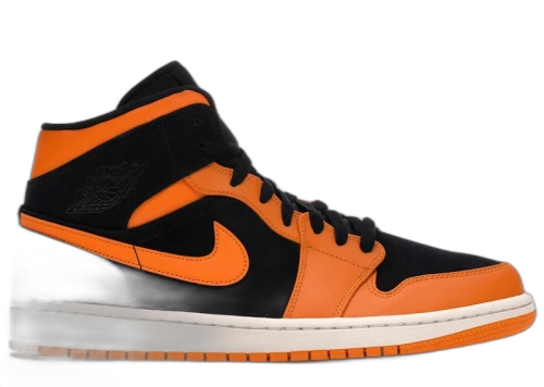 Jordan 1 Mid Black Orange Peel