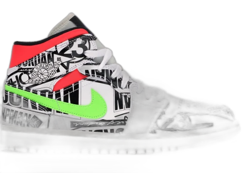 Jordan 1 Mid All Over Logos