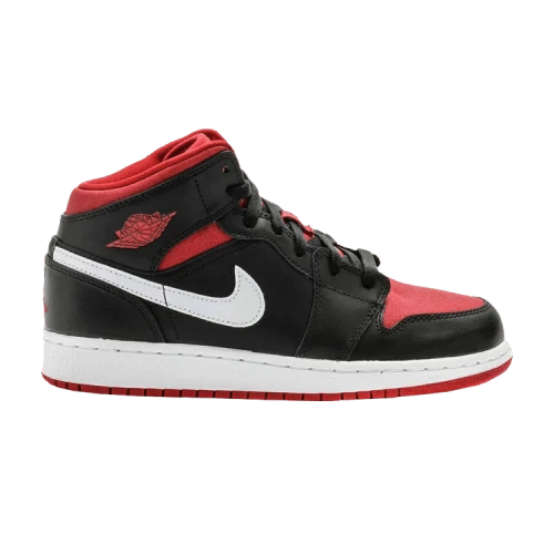 (GS) Air Jordan 1 Retro Mid 'Black Red White'