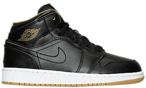 Jordan 1 Mid Black Metallic Gold (GS)