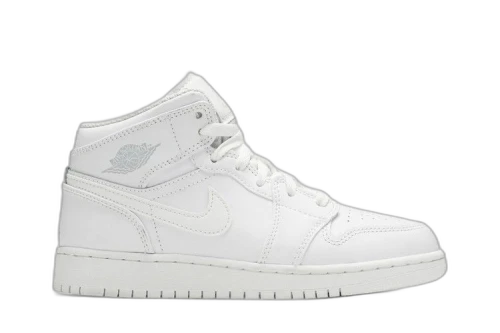 Air Jordan 1 Retro Mid GS 'Triple White'