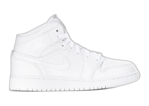 Jordan 1 Mid Triple White (2019) (GS)