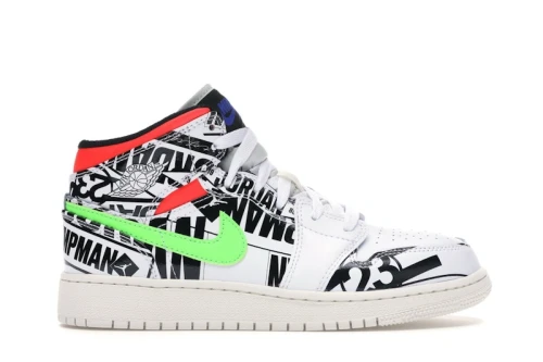 Jordan 1 Mid All Over Logos (GS)