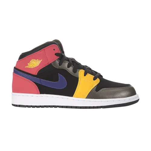 Jordan 1 Mid White Metallic Platinum Dynamic Pink (GS)