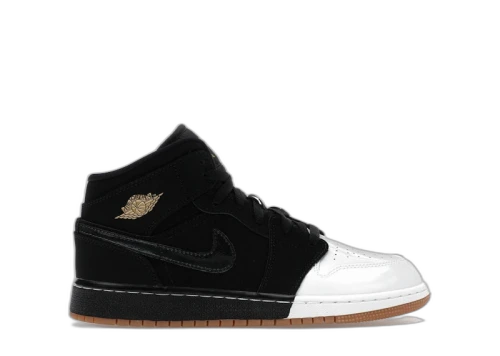 Jordan 1 Mid Black White Gold (GS)