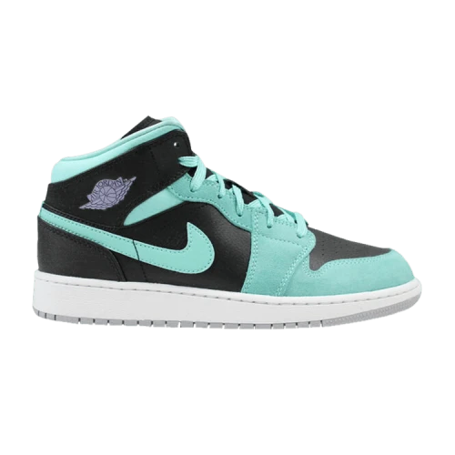 (GS) Air Jordan 1 Mid Retro 'Black Purple Turquoise'