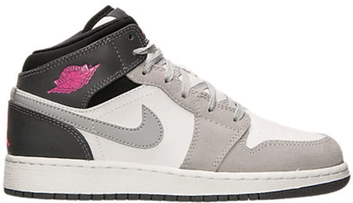 Jordan 1 Mid White Grey Hyper Pink (GS)