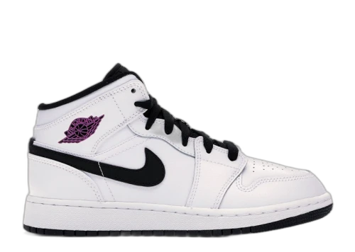 Jordan 1 Mid White Black Fuchsia Blast (GS)