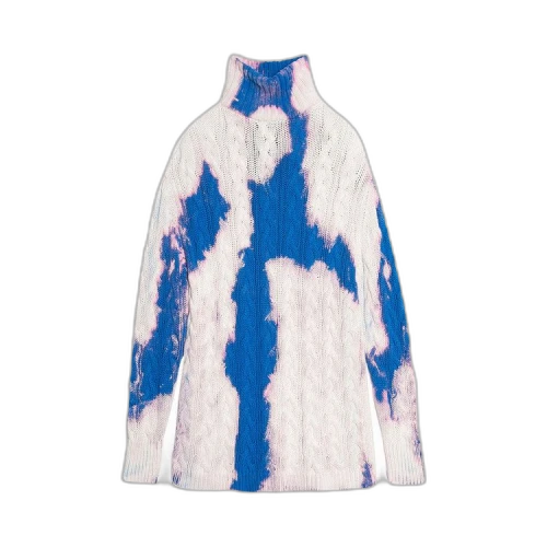 Balenciaga Bleached Turtleneck Sweater 'Pink/Blue'