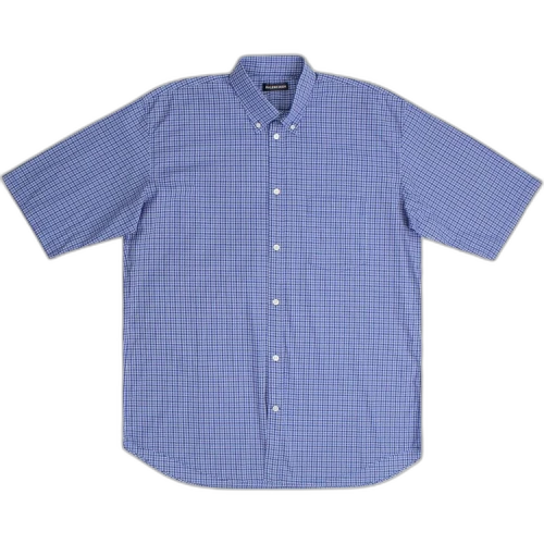 Balenciaga Logo Button Down Shirt 'Blue/White'