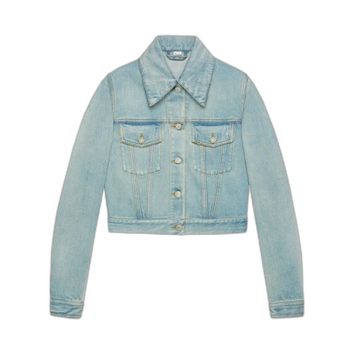 Gucci Patched Denim Jacket 'Light Blue'