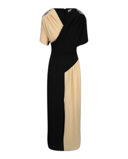 Gucci Silk Sable Crystal Embellished Dress Black