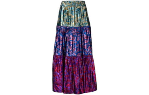 Gucci Branch Of Leaves Pattern Skirt 'Gold/Blue'