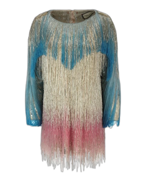 Gucci Beaded Sequin Mini Dress Multi