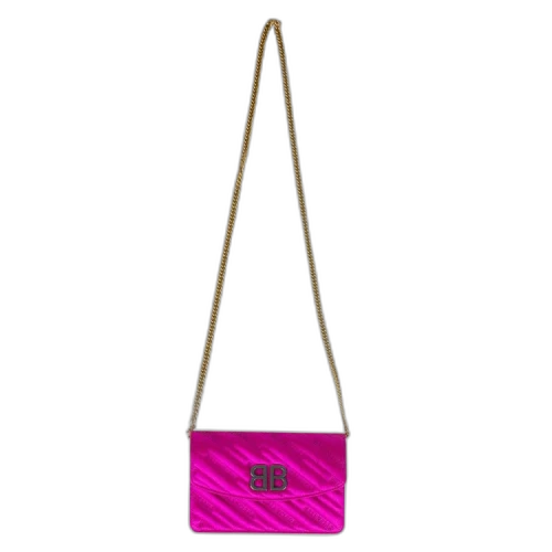 Balenciaga Quilted Logo Crossbody Bag 'Fuchsia'