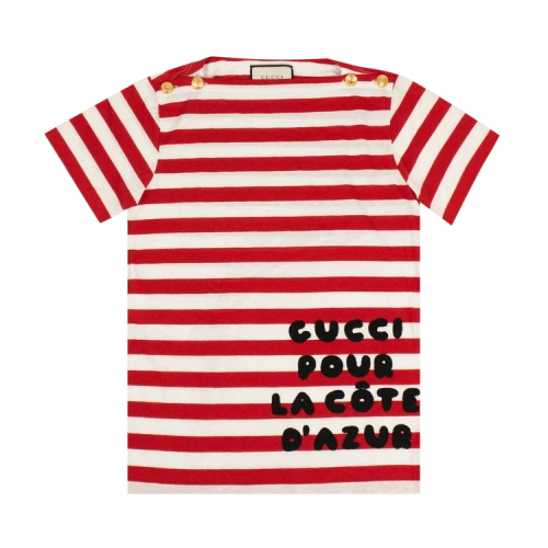 Gucci Striped Patch T-Shirt 'Red/White'