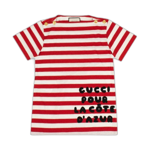 Gucci Cote d'Azur Striped Patch Cotton T-Shirt 'Red'