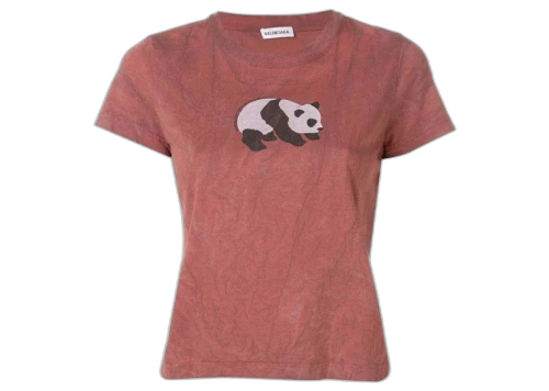 Balenciaga Panda Logo T-Shirt Red