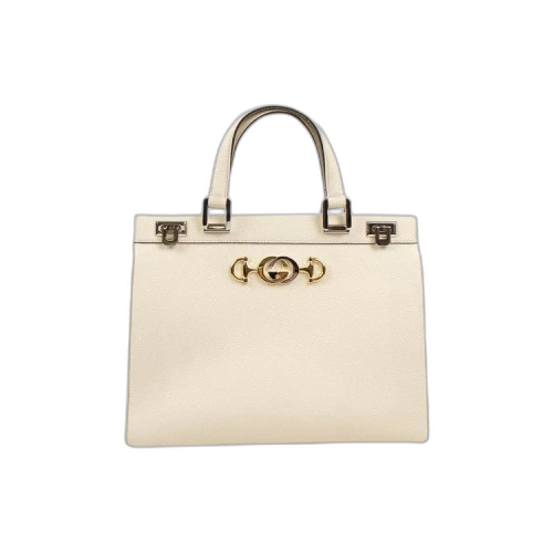 Gucci Zumi Grainy Leather Medium Top Handle Bag 'White'