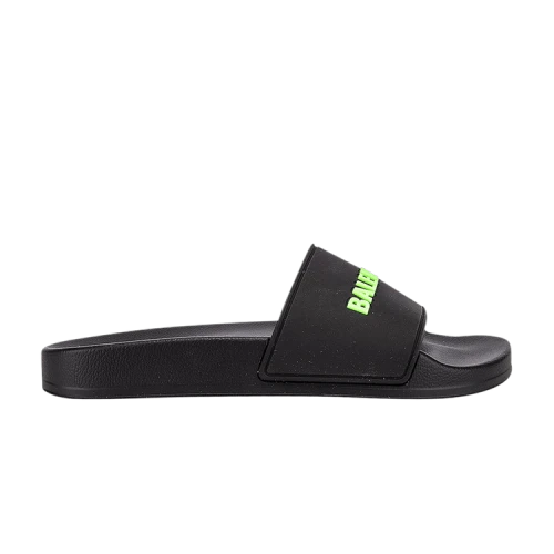Balenciaga Pool Slides 'Black Fluo Green' (Women's)