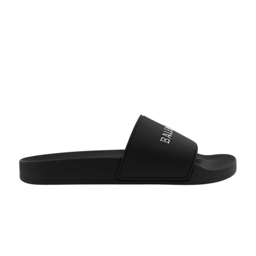 Balenciaga Pool Slides 'Black Silver Chrome' (Women's)