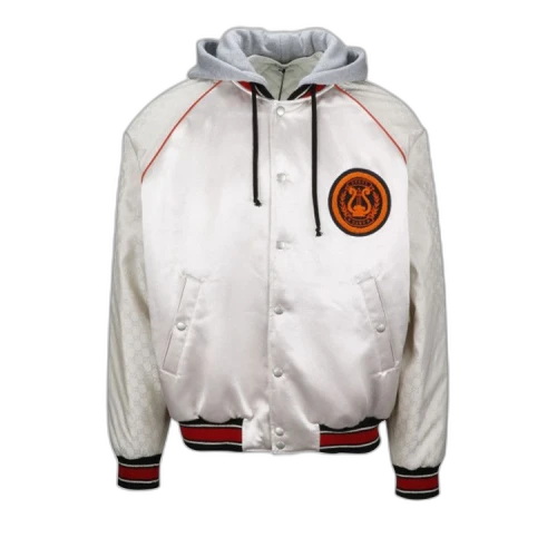 Gucci GG Nylon Bomber Jacket With Lyre 'Rose Beige'