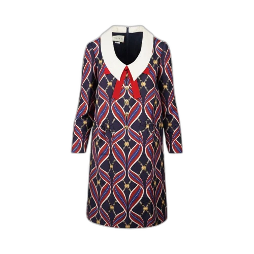Gucci Ribbon Print Dress 'Blue'