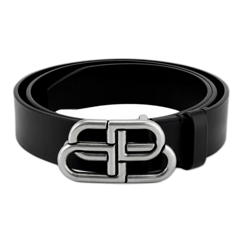 Balenciaga BB Silver-tone Belt Black