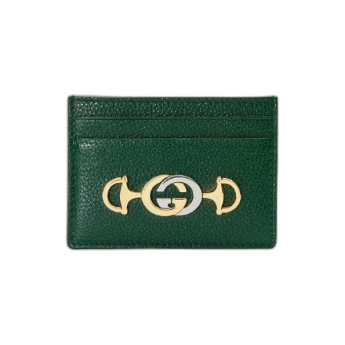 Gucci Grainy Leather Zumi Card Case Wallet 'Vintage Green'