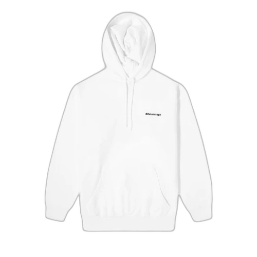 Balenciaga Corporate Logo Popover Hoodie 'White/Black'