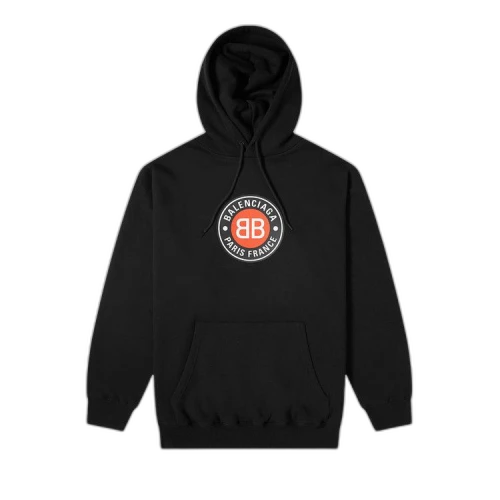 Balenciaga Logo Printed Hoodie 'Black/Chalky White'
