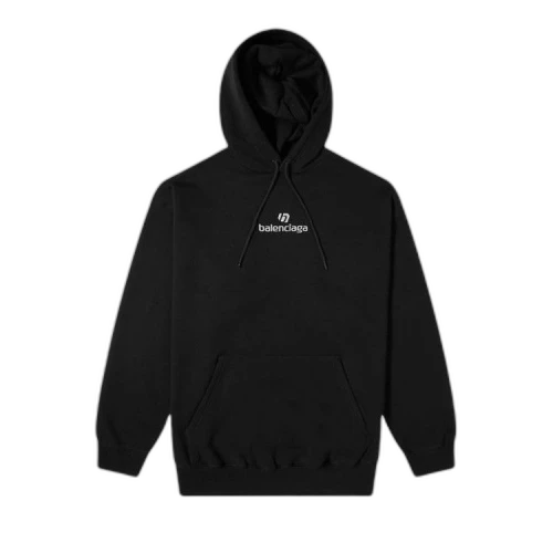 Balenciaga Sponsor Logo Medium Fit Hoodie 'Black/Chalky White'