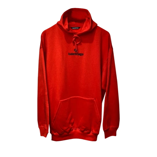 Balenciaga Sponsor Logo Medium Fit Hoodie 'Vermillion/Noir'
