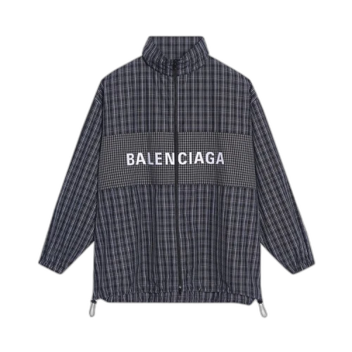 Balenciaga Checkered Nylon Track Suit Jacket 'Black'